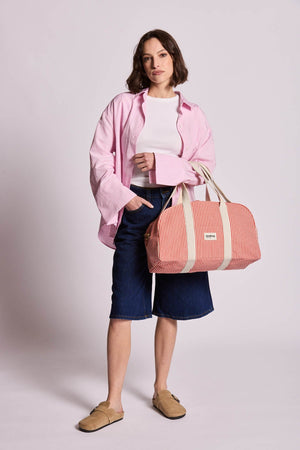 Hindbag Weekender Bag Charlie Rot-Weiß Gestreift