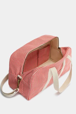 Hindbag Weekender Bag Charlie Rot-Weiß Gestreift