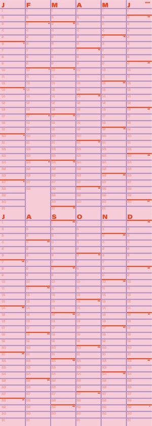 Rosarot Wandkalender 2025