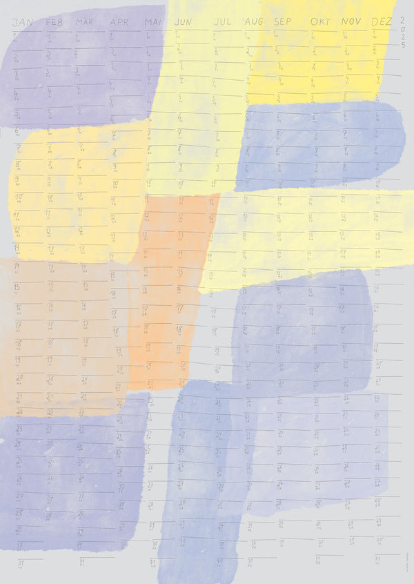 Watercolour Wandkalender 2025