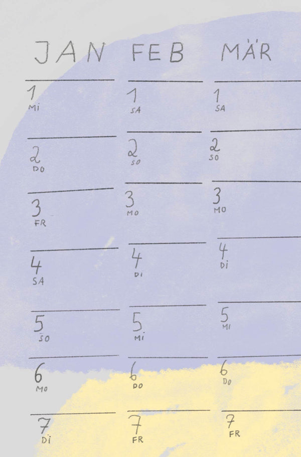 Watercolour Wandkalender 2025