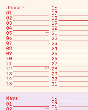 SQUARES Wandkalender 2026