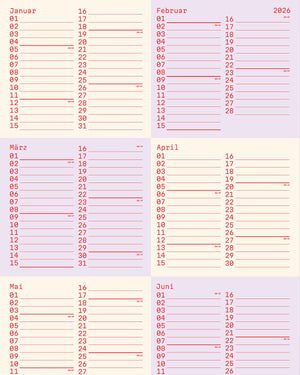 SQUARES Wandkalender 2026