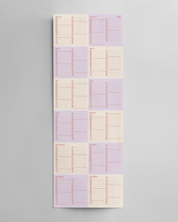 SQUARES Wandkalender 2026
