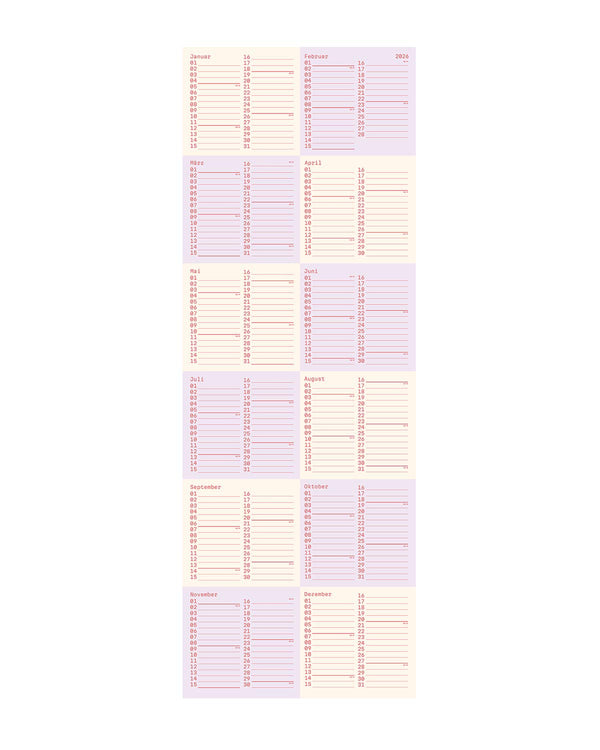 SQUARES Wandkalender 2026