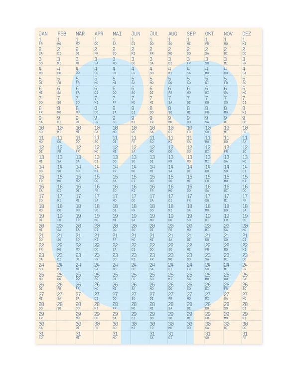 FLOWER SANDHELLBLAU Wandkalender 2027 (50x70cm)