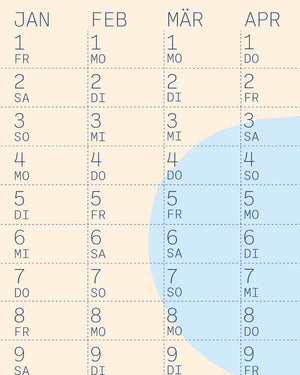 FLOWER SANDHELLBLAU Wandkalender 2027 (50x70cm)