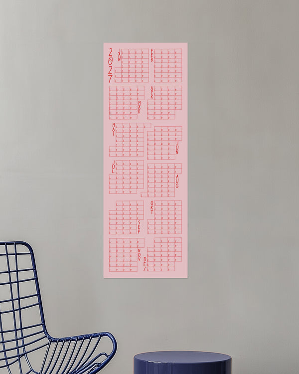 LINES ROSAROT Wandkalender 2027