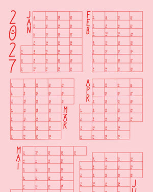 LINES ROSAROT Wandkalender 2027