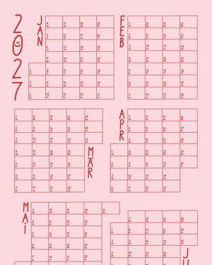 LINES ROSAROT Wandkalender 2027