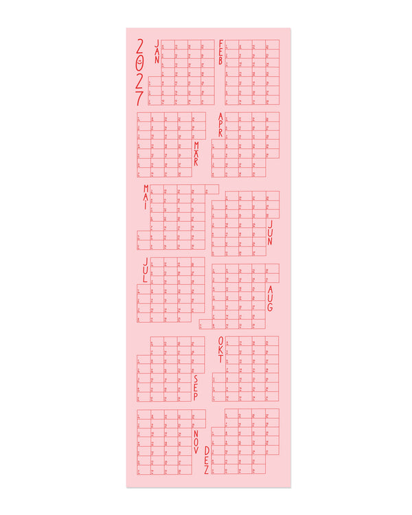 LINES ROSAROT Wandkalender 2027