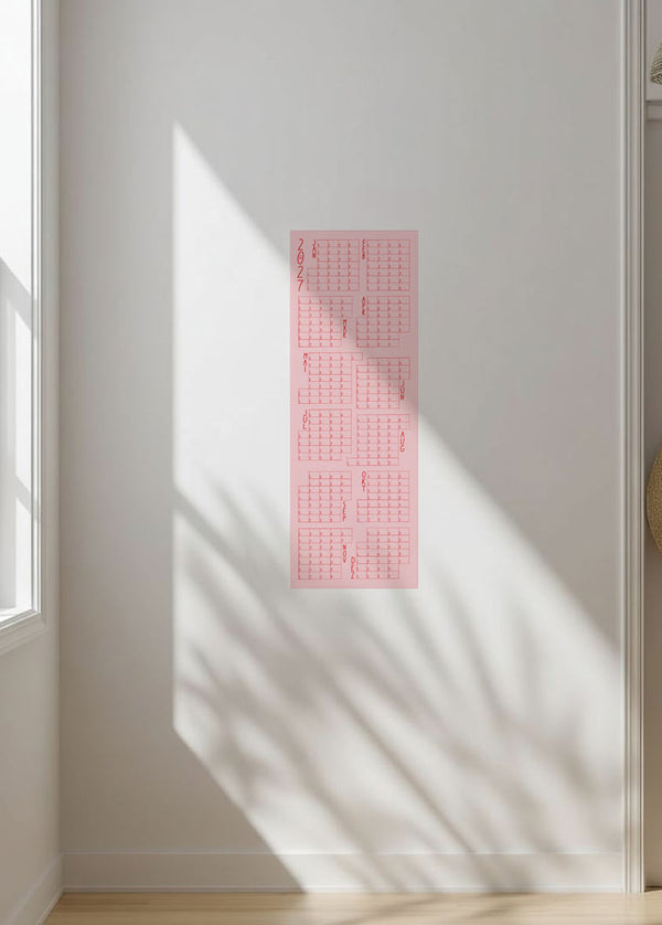 LINES ROSAROT Wandkalender 2027