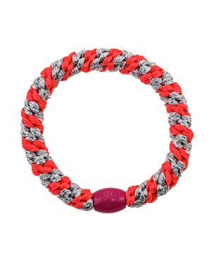 Kknekki Haargummi Pink Neon Silver Glitter Stripe
