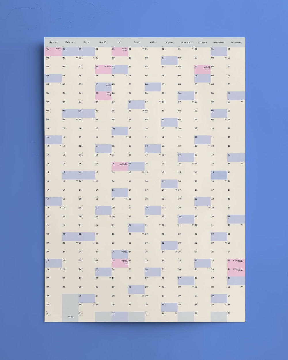BASIC Wandkalender 2026
