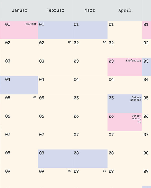 BASIC Wandkalender 2026