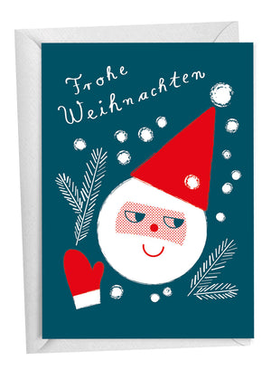 Weihnachtsmann & Zweige Klappkarte