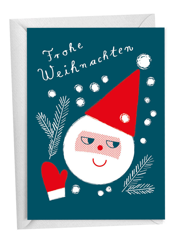 Weihnachtsmann & Zweige Klappkarte