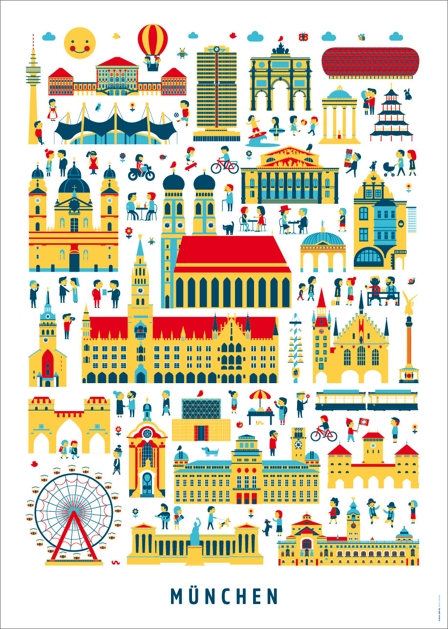 München Wimmelbild Poster (Din A3)
