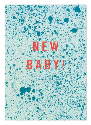New Baby Sprenkel Türkis Mint Postkarte