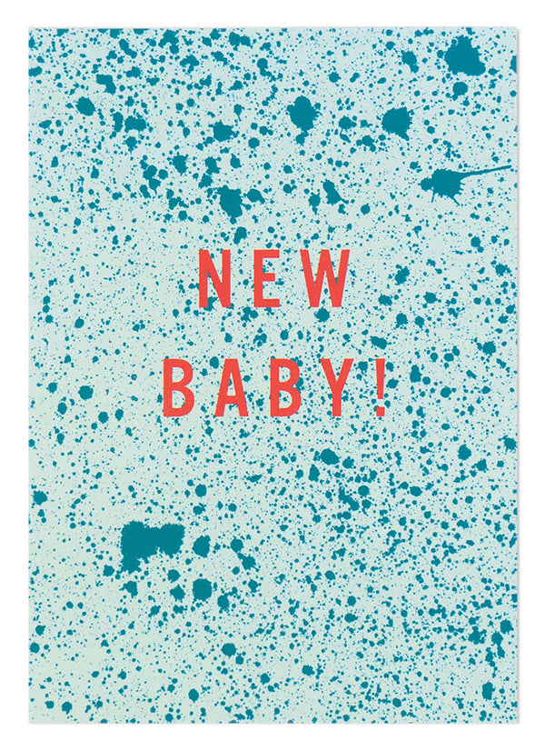 New Baby Sprenkel Türkis Mint Postkarte