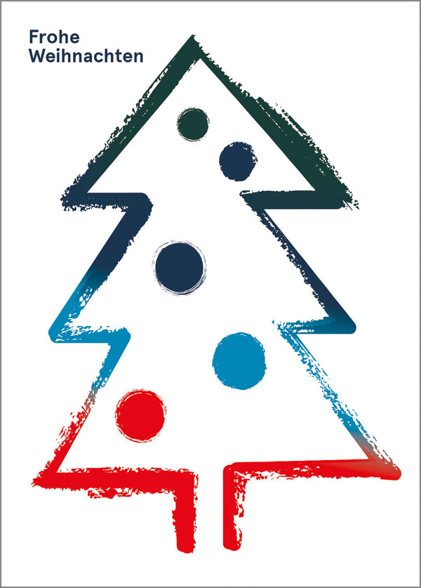 Tannenbaum Weiss Postkarte
