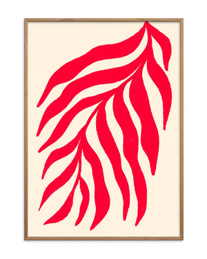 Red Silhouette Textured Branch Poster (50x70cm)