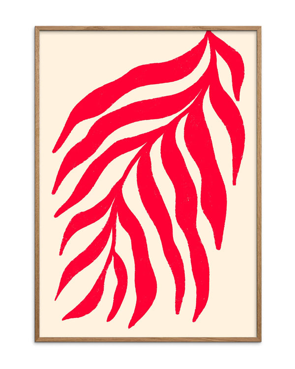 Red Silhouette Textured Branch Poster (50x70cm)