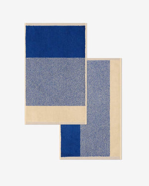 Suite702 - 2er-Gästehandtuch-Set Blend Cobalt Blue Ecru (30x50cm)