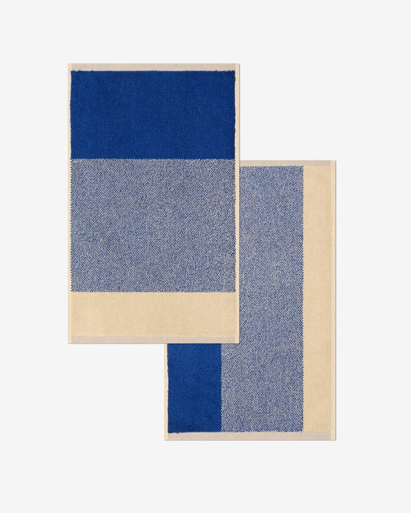 Suite702 - 2er-Gästehandtuch-Set Blend Cobalt Blue Ecru (30x50cm)