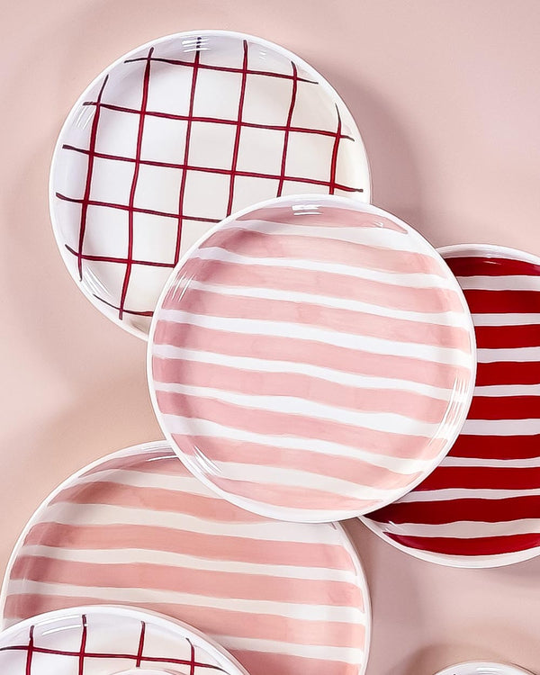 Teller klein Stripes Incanto Rose
