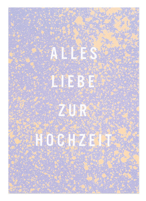 Hochzeit Sprenkel Pfirsich Postkarte