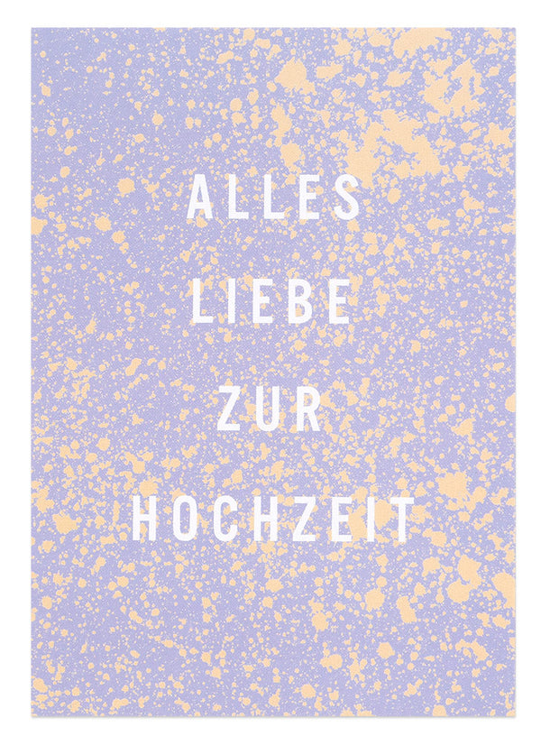 Hochzeit Sprenkel Pfirsich Postkarte