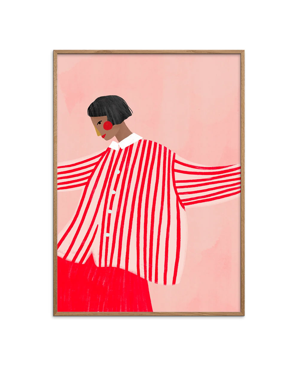 The Woman With The Red Stripes Poster (Din A3)