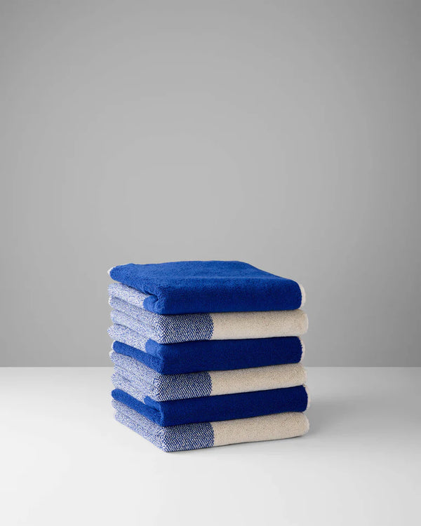 2er-Badehandtuch-Set Blend Cobalt Blue Ecru (70x140cm)