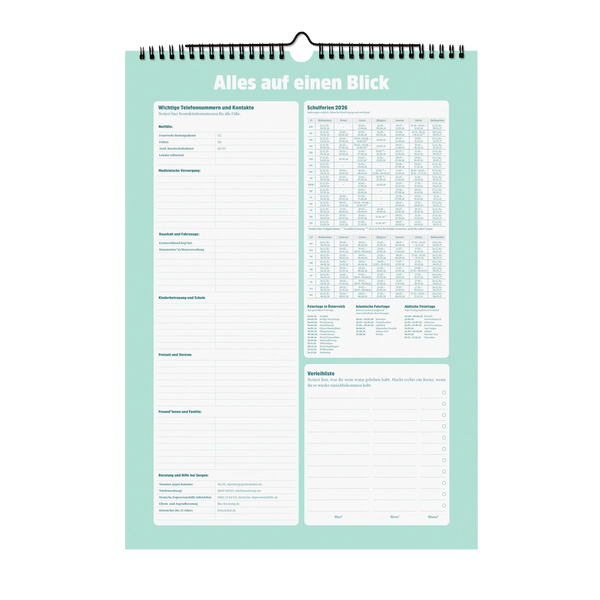 Familienkalender »Halbwegs entspannt durch 2026 mit der Familie«