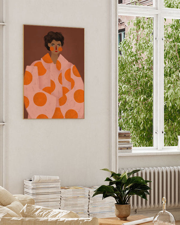 Woman With The Orange Dots Poster (50x70cm)