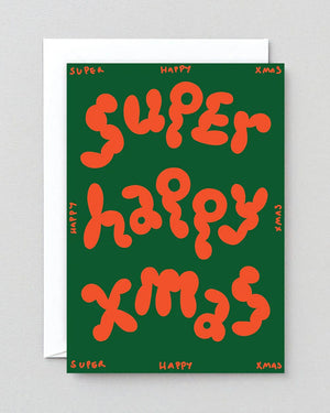 Super Happy Xmas Embossed Klappkarte