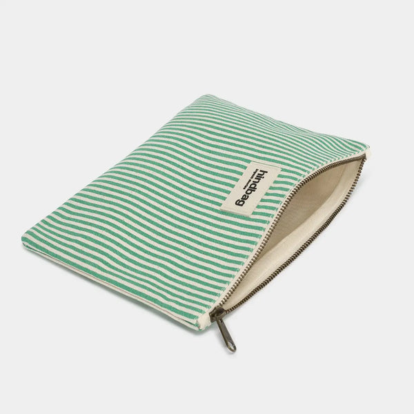 Hindbag Ema-Etui – Grün/Weiß Gestreift