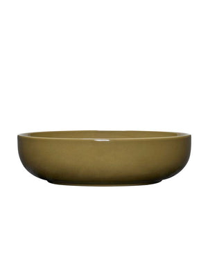 Amare Schale Medium - Olive aus strapazierfähigem Steinpulver, ideal als vielseitige Servierschale für Obst oder Gemüse, passend zum stilvollen Sortiment von Human Empire Shop.