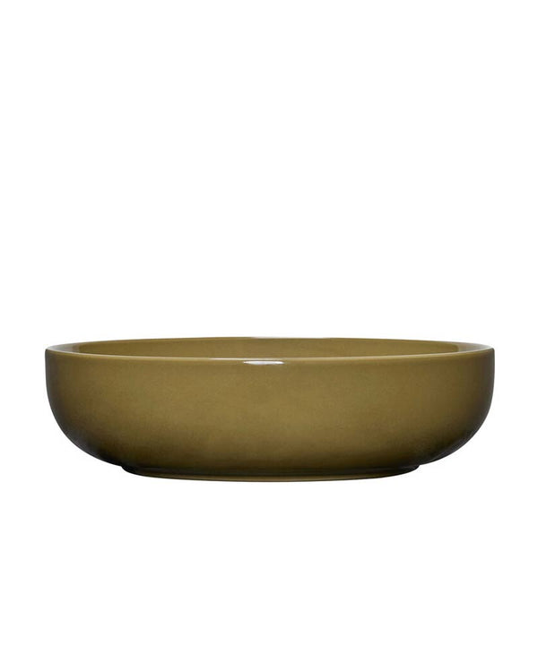 Amare Schale Medium - Olive aus strapazierfähigem Steinpulver, ideal als vielseitige Servierschale für Obst oder Gemüse, passend zum stilvollen Sortiment von Human Empire Shop.