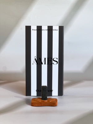 Natürliche Räucherstäbchen und Räuchergefäß - Bernsteinholz