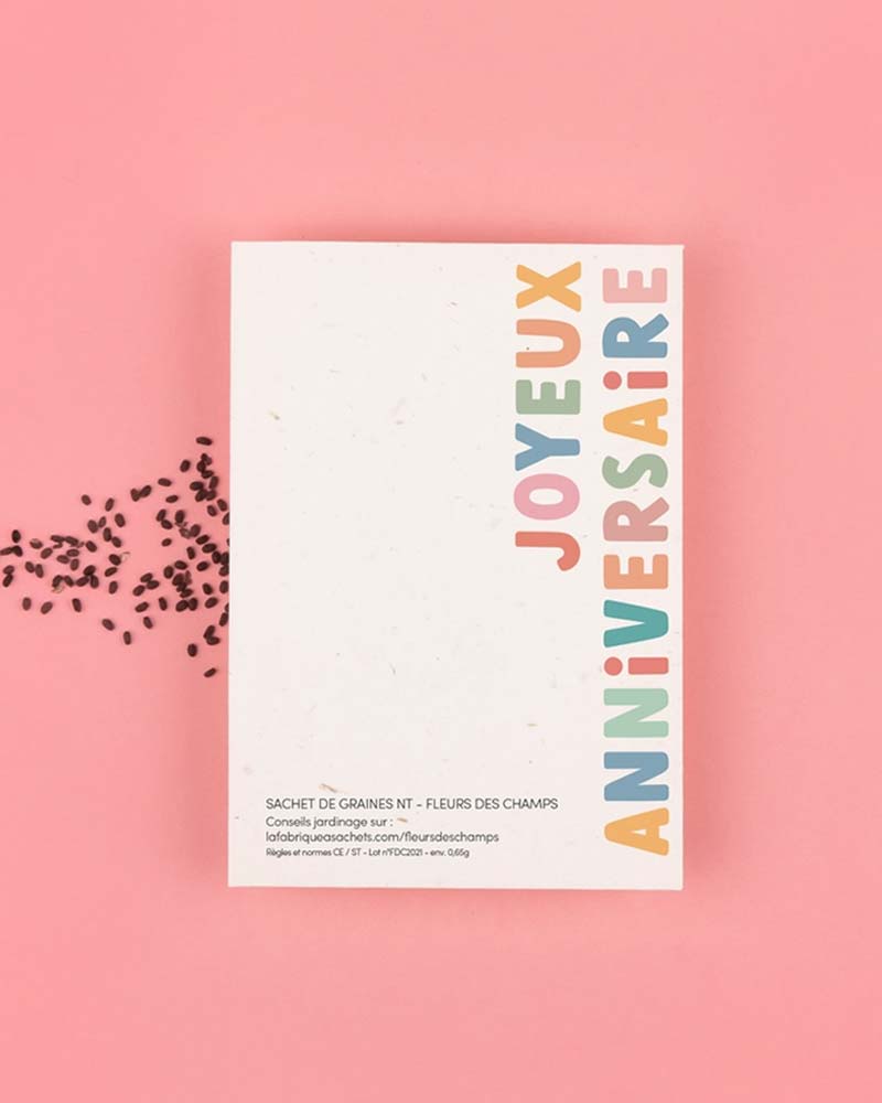 ”Herzlichen Glückwunsch zum Geburtstag“ Wildblumen Samentüte - La Fabrique à Sachets