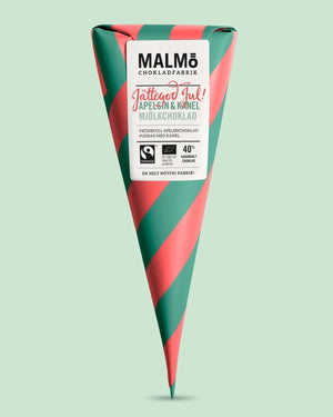 Organic Cone Milchschokolade (45% Kakao) JÄTTEGOD JUL mit Orange und Zimt