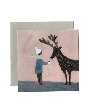 An Apple For Reindeer Klappkarte