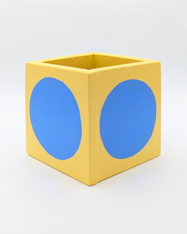 Art Pot Apricot Blue Dot - Unikat