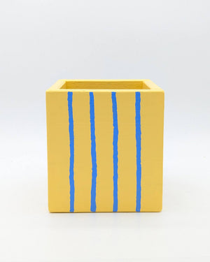 Art Pot Apricot Blue Stripes - Unikat