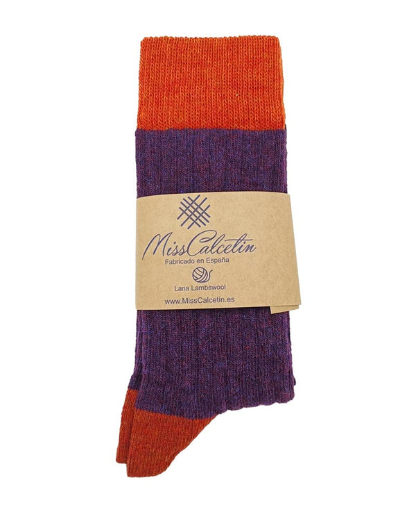 Bio-Lammwollsocken - Aubergine