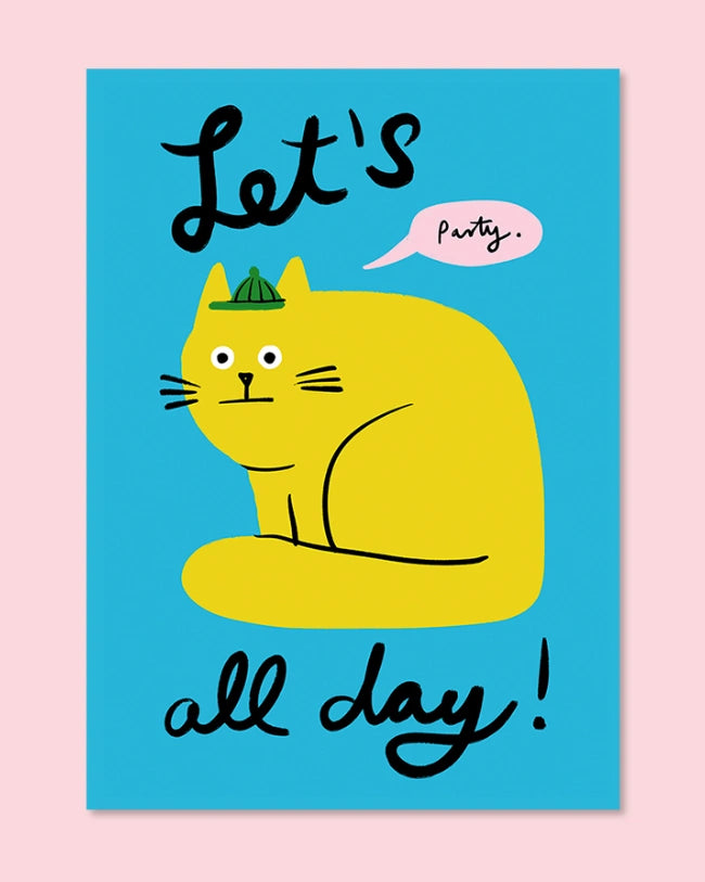 Au Contraire - Lets Party all day! Postkarte