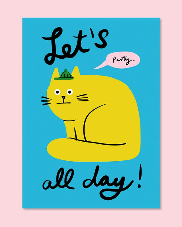 Au Contraire - Lets Party all day! Postkarte