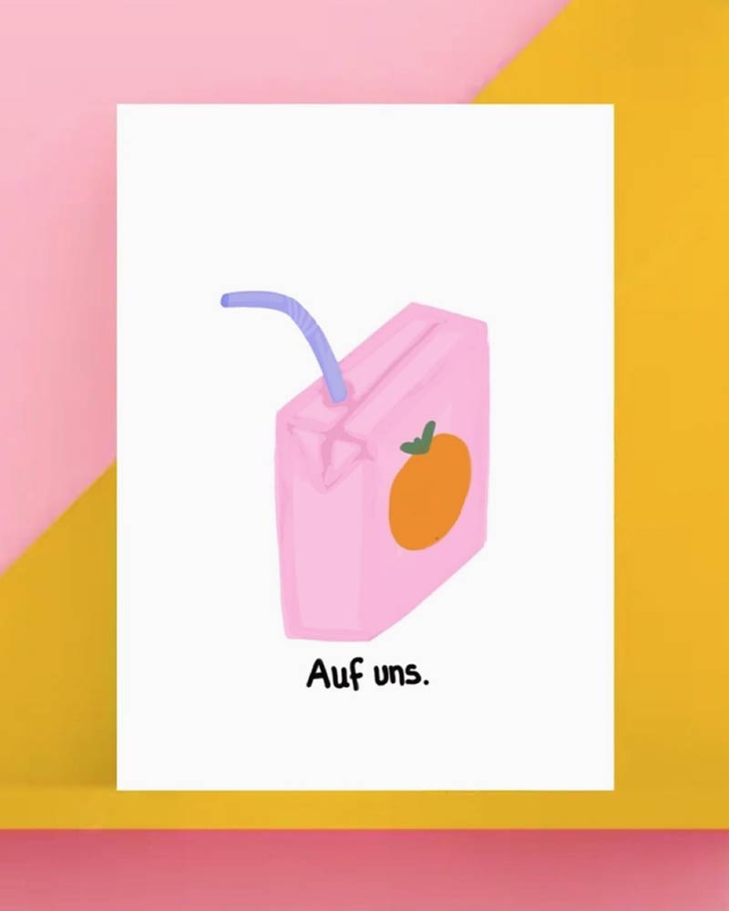Auf uns Postkarte